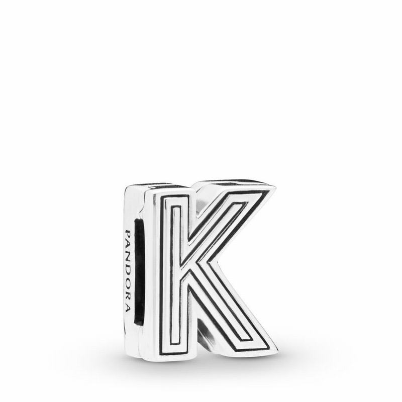 Pandora Reflexions™ Letter K Clip Charm - Sterling Silver/Silicone - Canada | SY1696ME